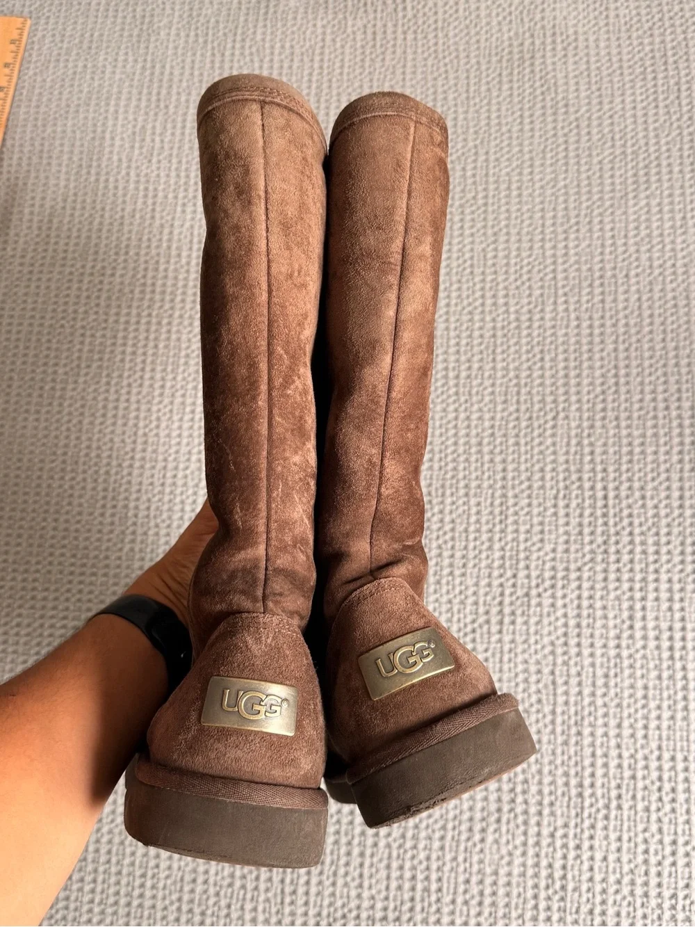 UGG Brown Suede Mid-Calf Zip Winter Boots